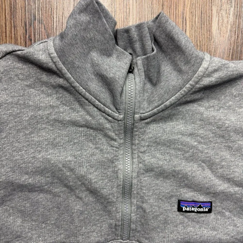 Patagonia Pullover Sweater L Men's 1/4 Zip Pockets Gray Tie Waist - Picture 3 of 6